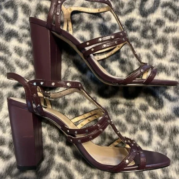 WHBM Cabernet Studded High Heel Sandals women's size 7.5 - Picture 4 of 6